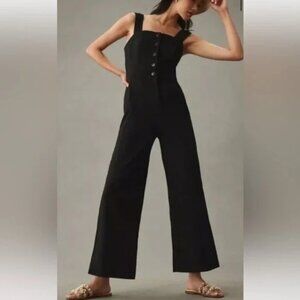 Anthropologie Maeve the Colette Sleeveless Wide Leg Jumpsuit Black 0
